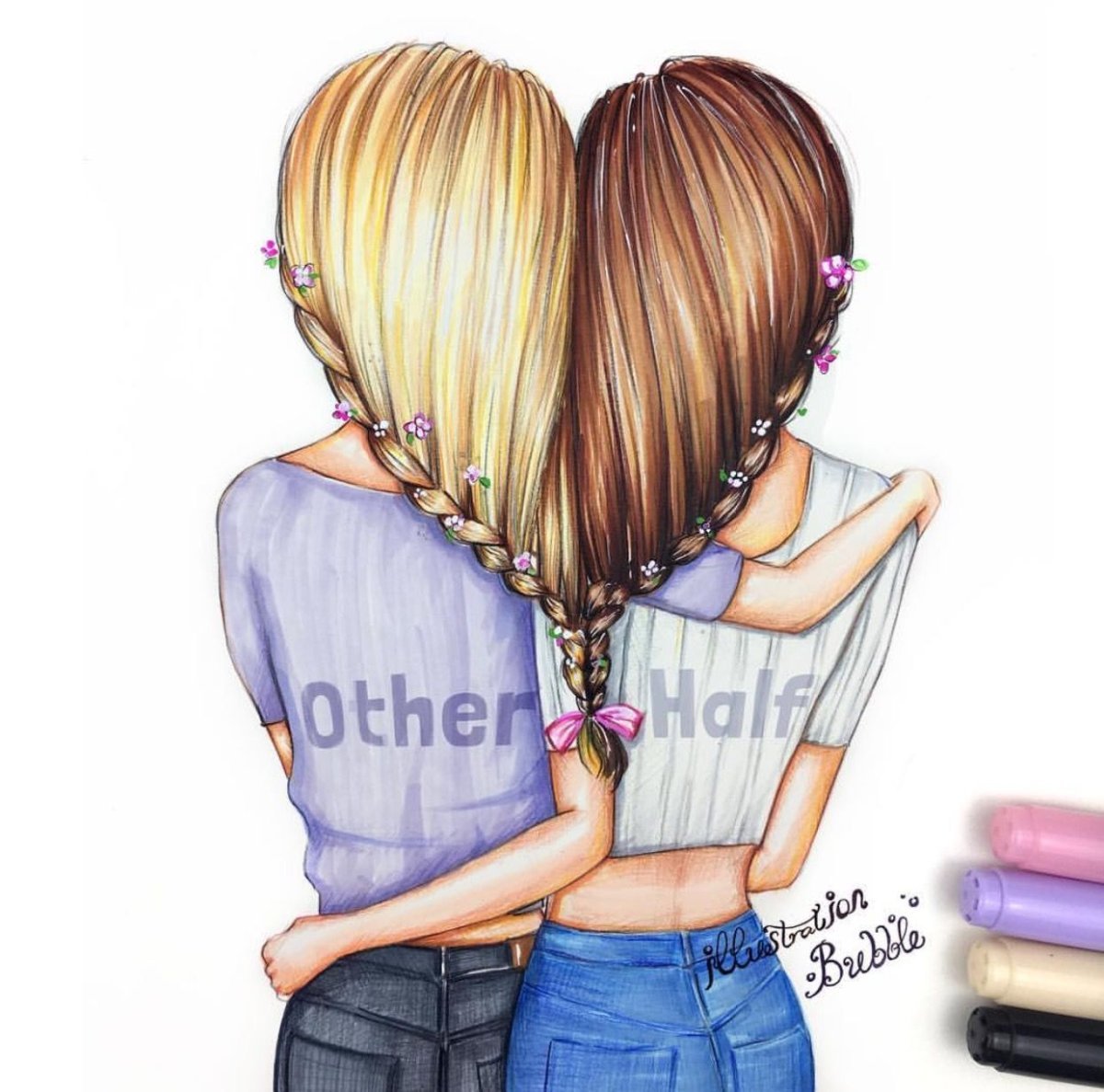 Подруги рисунок