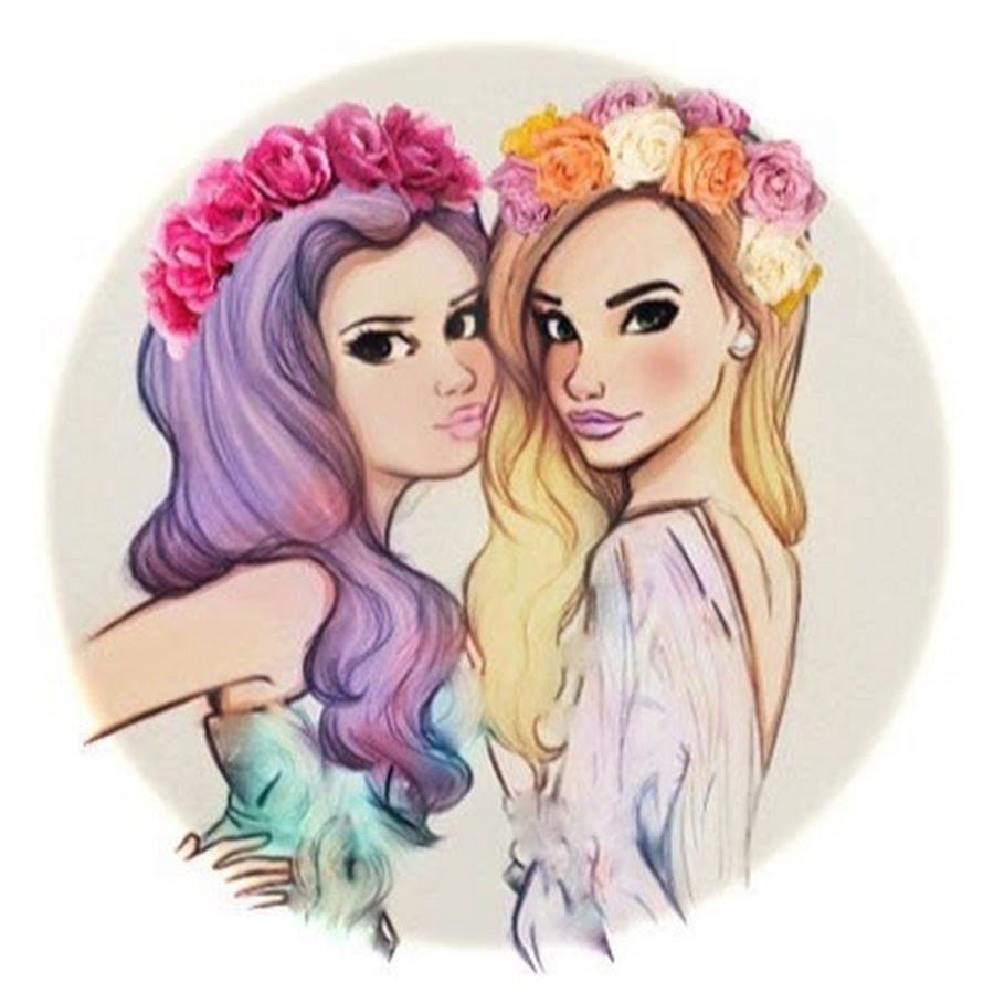 Картинки для срисовки лучшие подруги