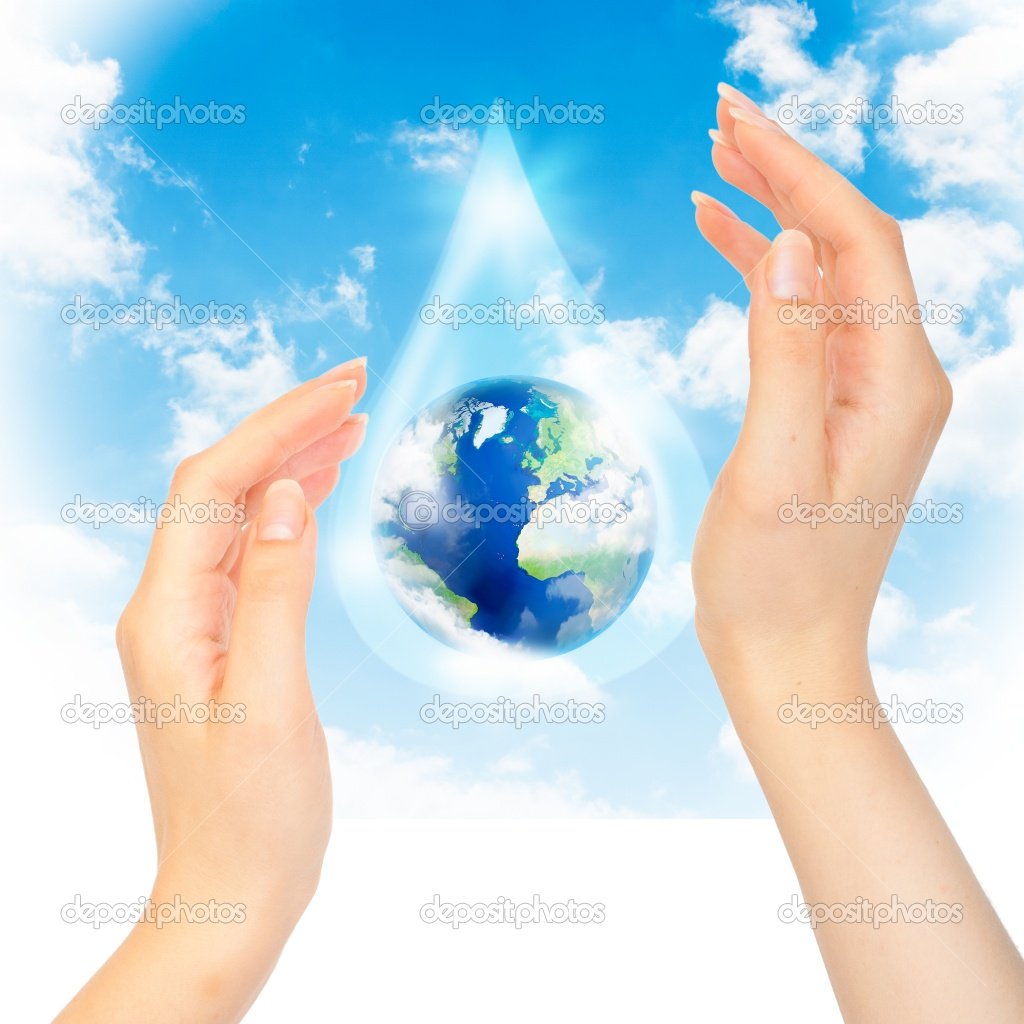 Вода земля в руках