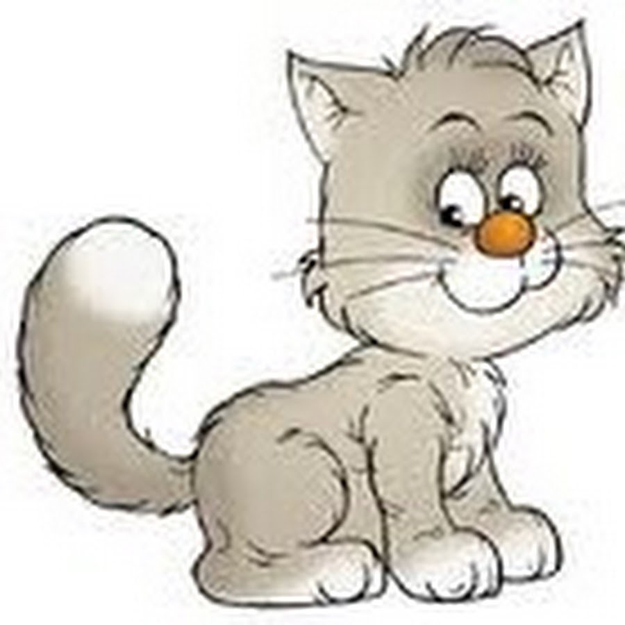 Кот на белом фоне мультяшный