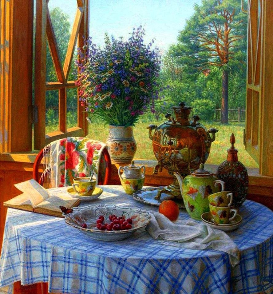 Цветы на берегу реки