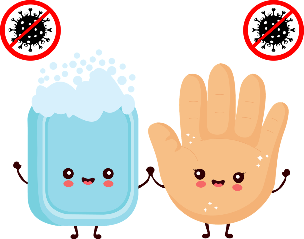 Мытье рук с мылом вектор