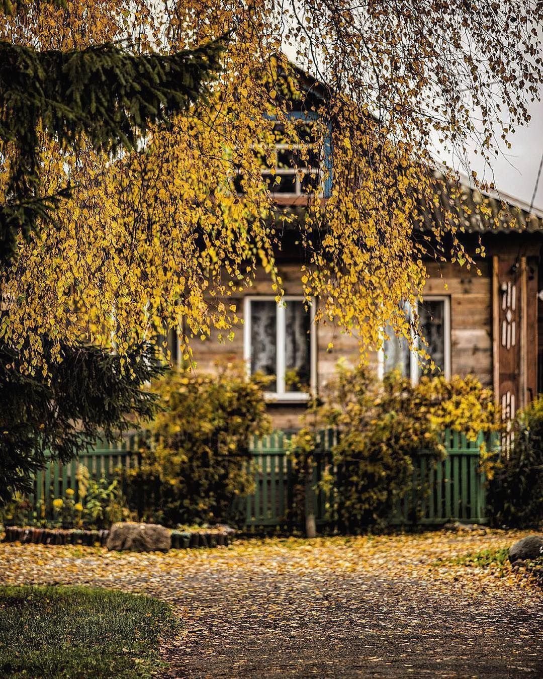 Деревенский дом осенью