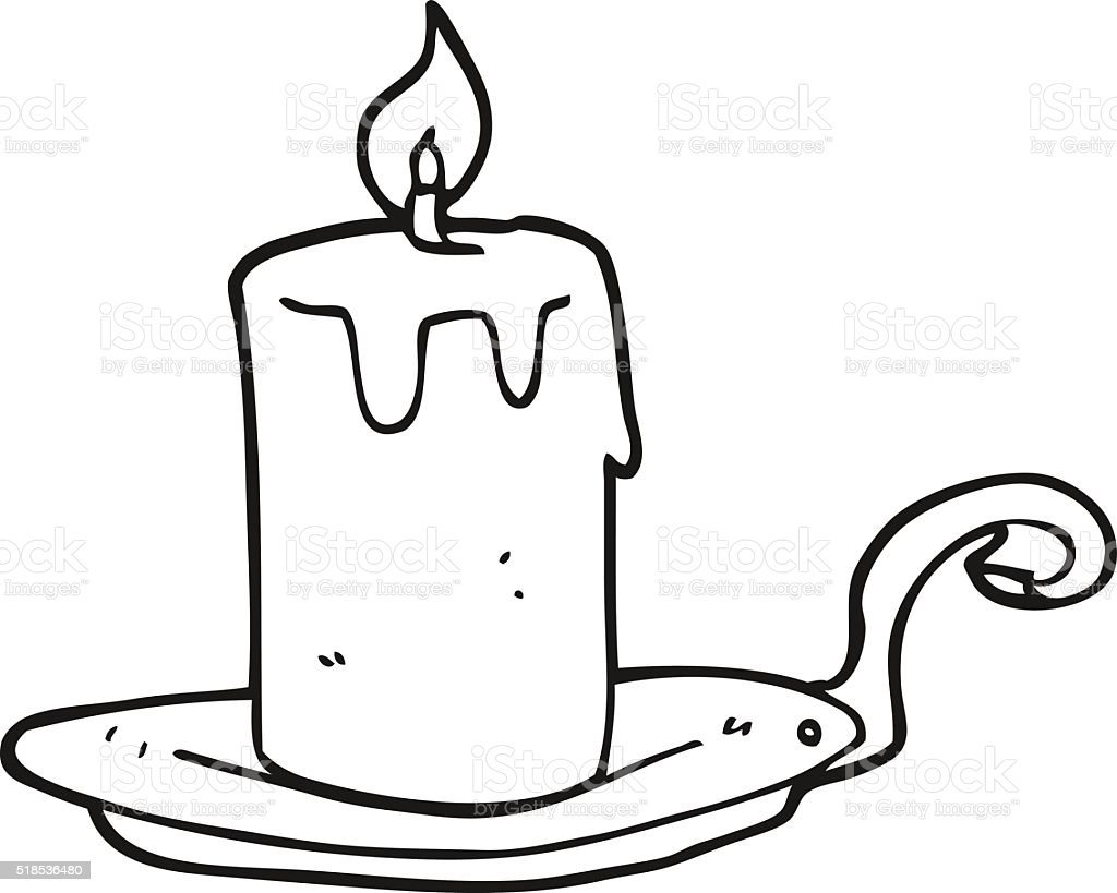Свеча рисунок чб