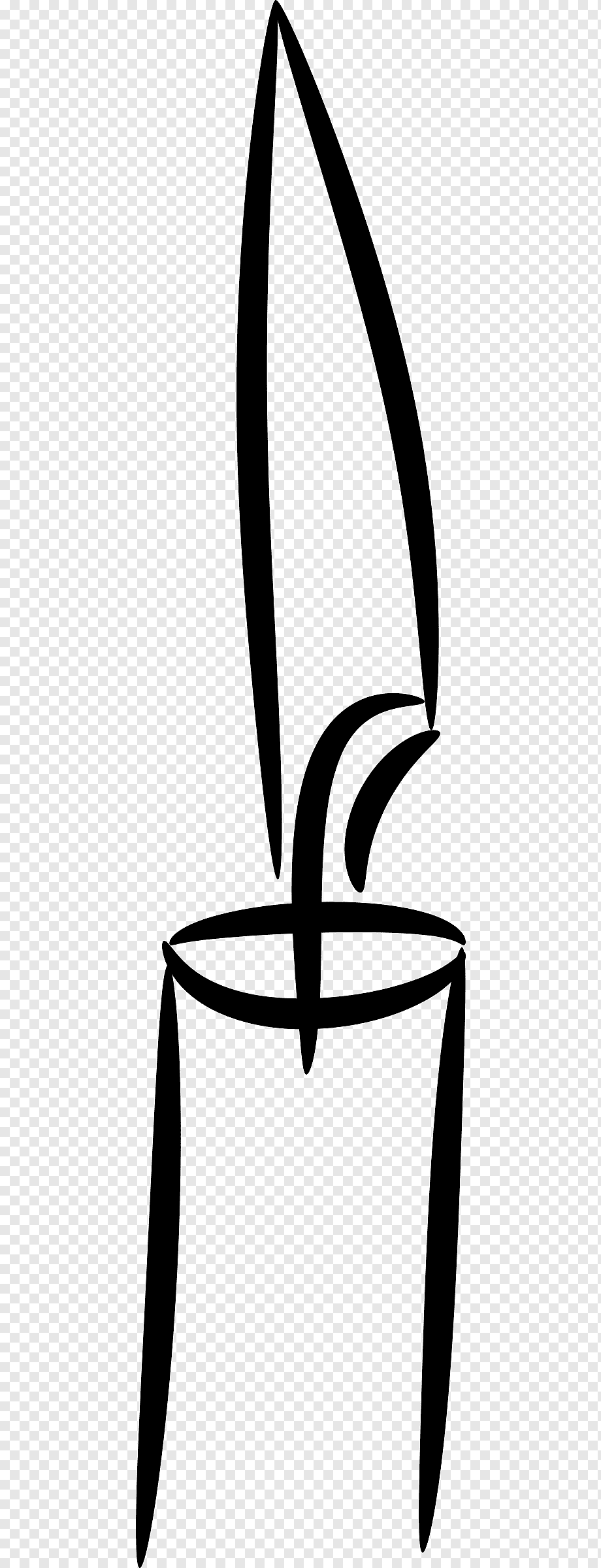 Очертание свечи на прозрачном фоне