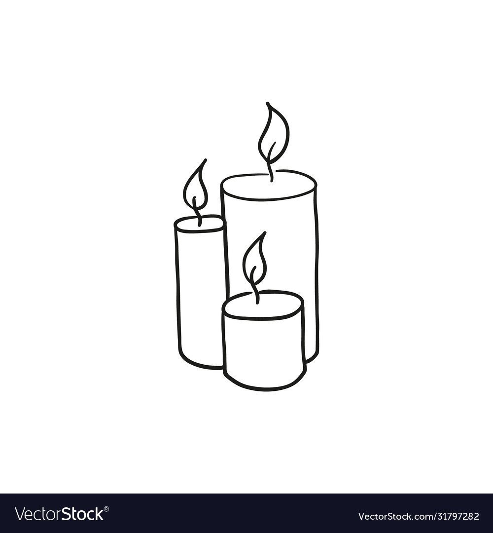 Свеча контурный рисунок
