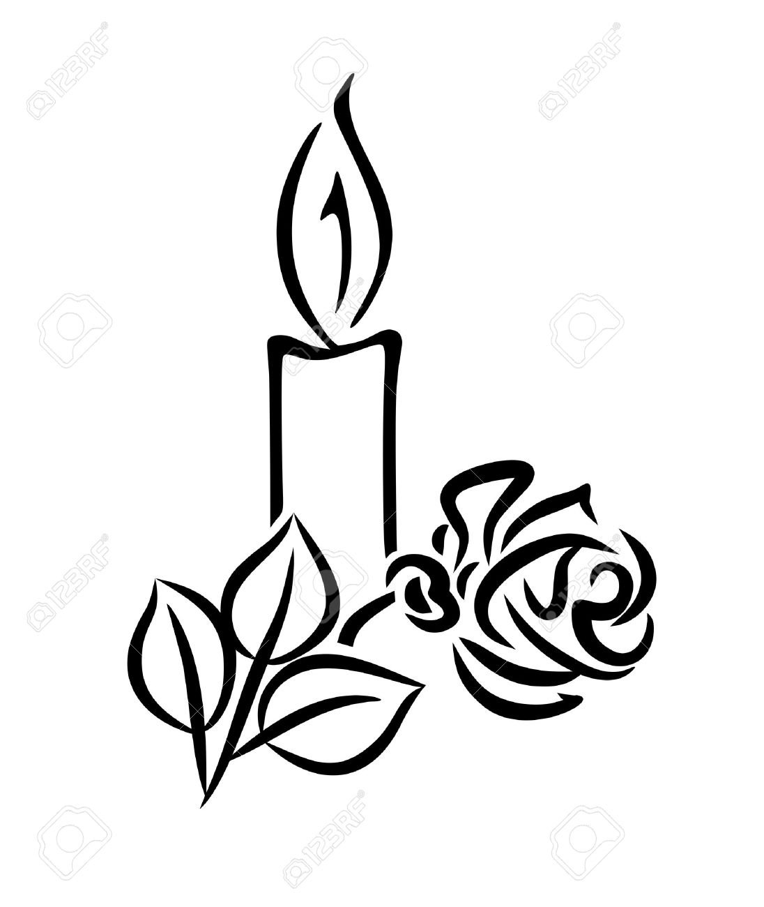 Пламя свечи трафарет