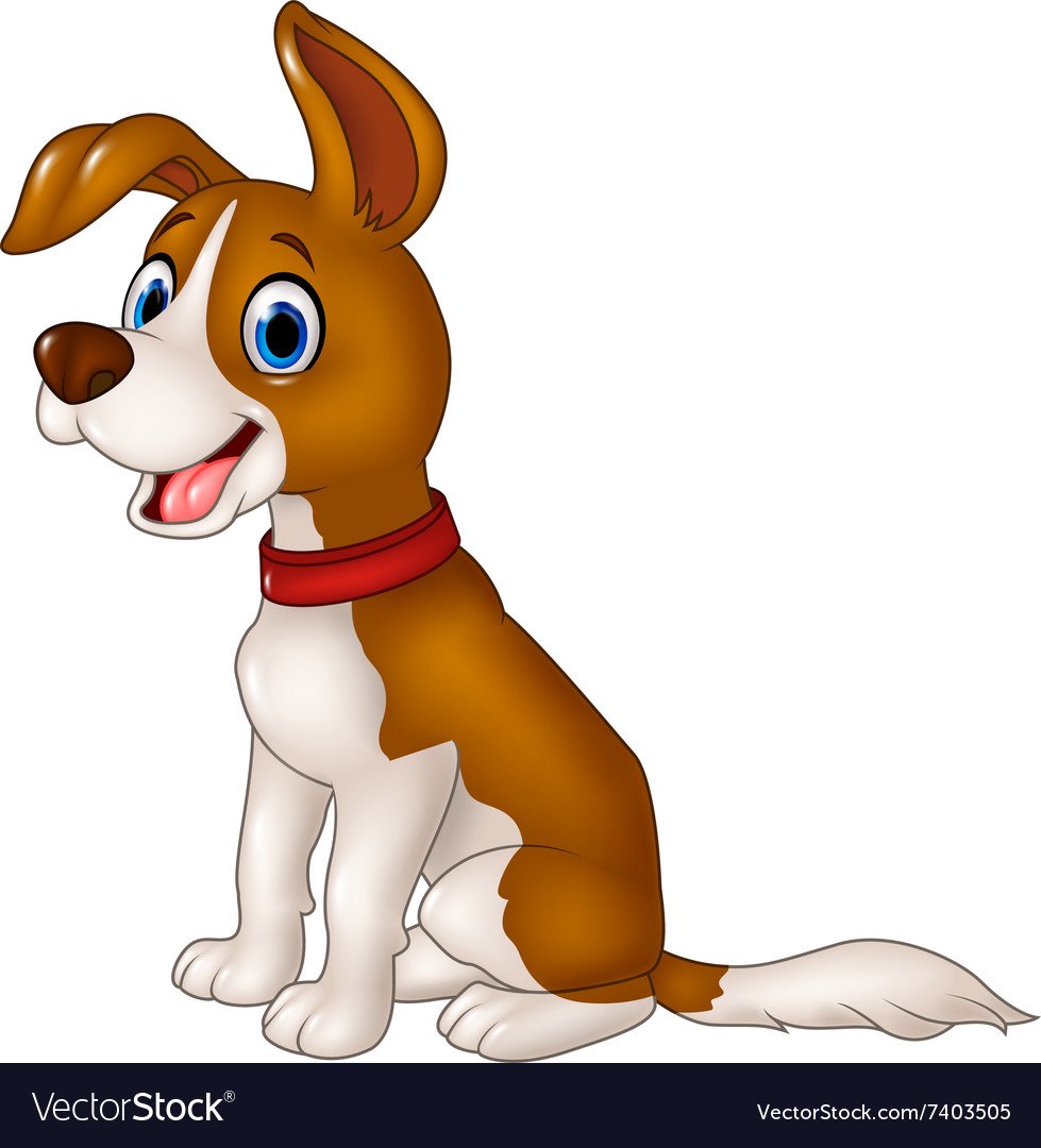 Собака сидит мультяшная