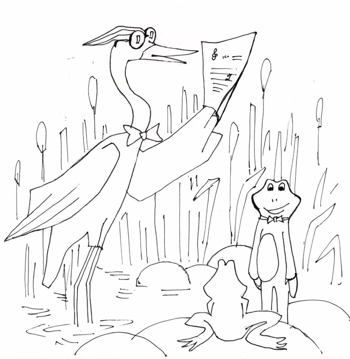 Рисунок на тему журавль и цапля