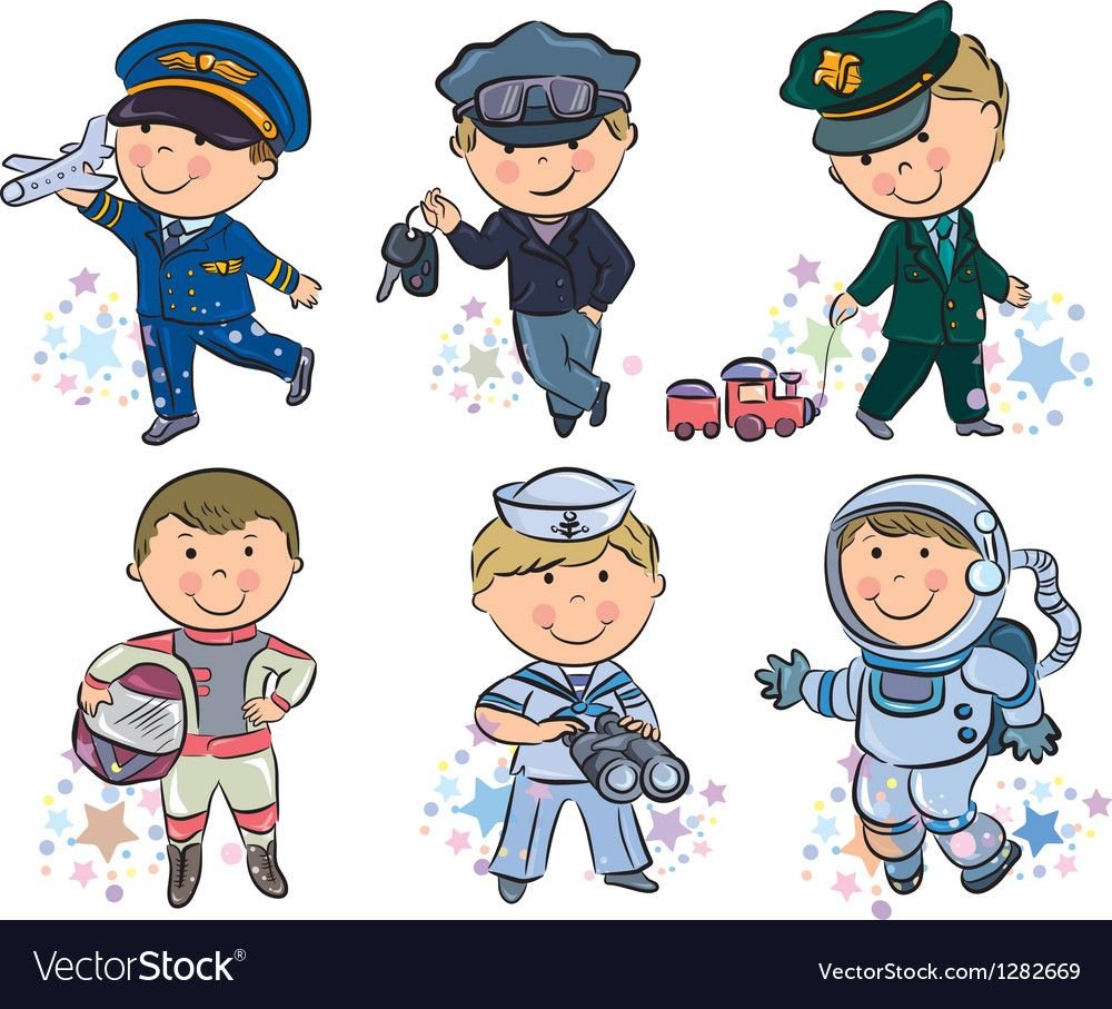 Дети в военной форме вектор