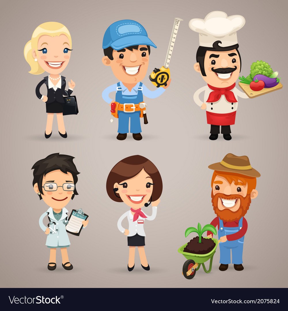 Разные профессии мультяшные