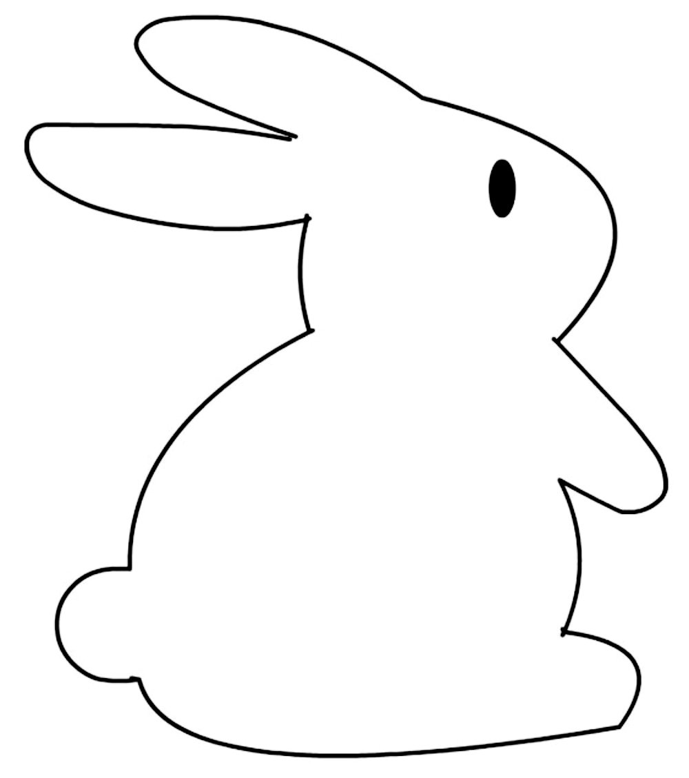 Пузико зайца трафарет