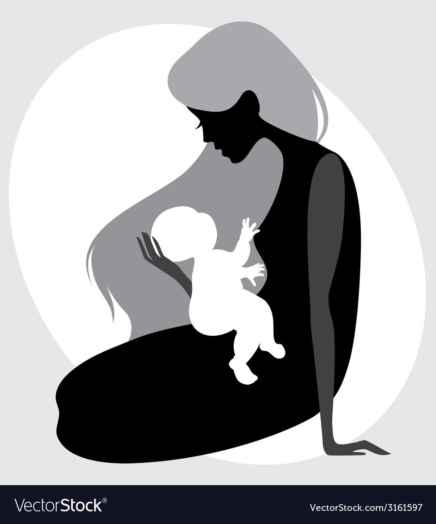 Очертания матери и ребенка