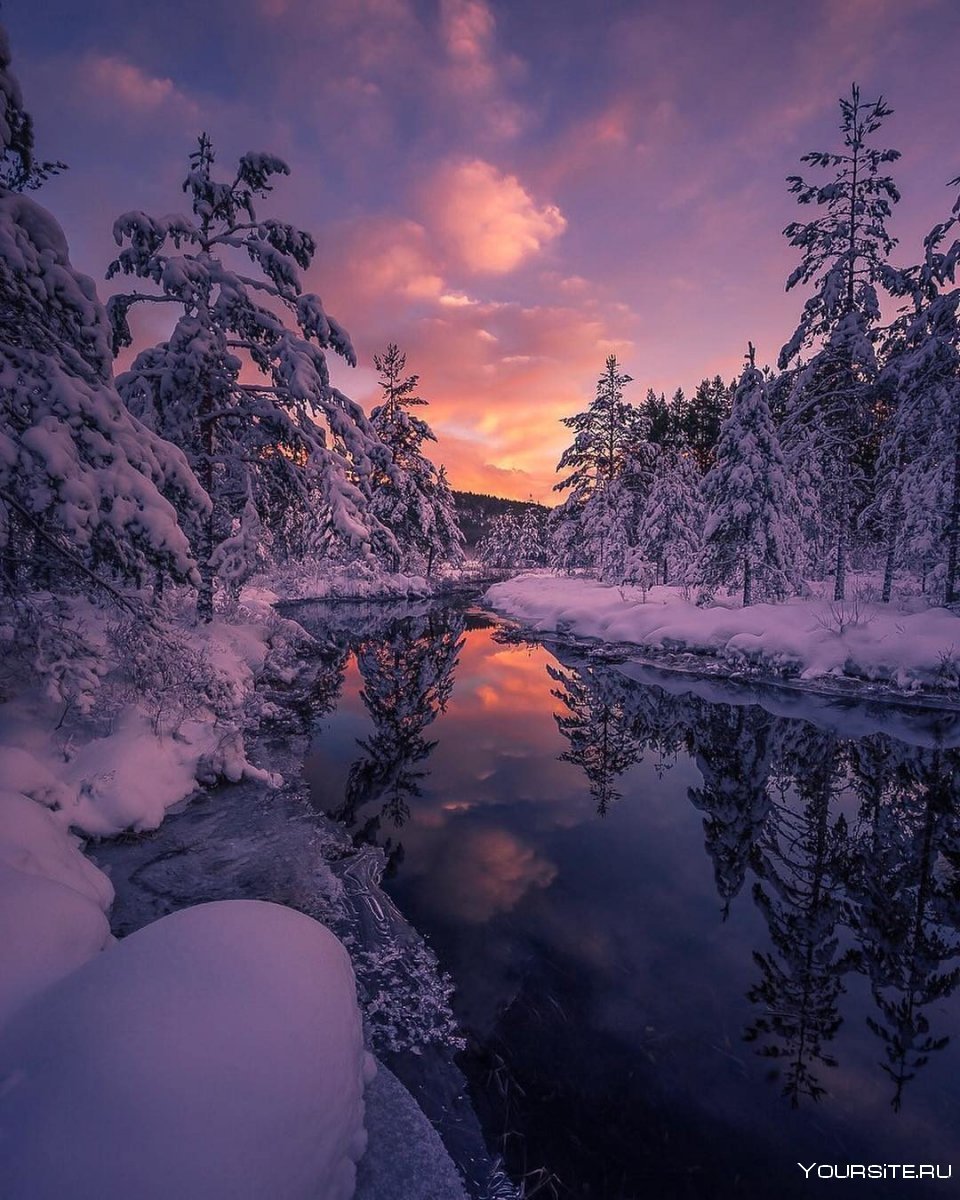 Красивый зимний закат