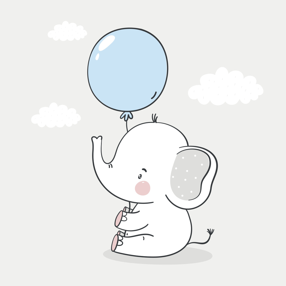 Слоник с шариками рисунок