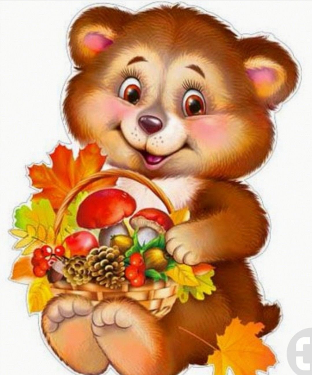 Медвежонок мультяшный с голубым