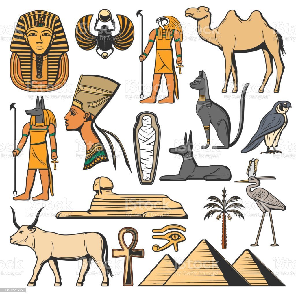 Египетское божество с птичьей головой