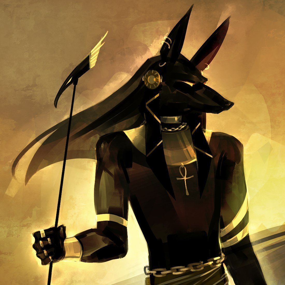 Богиня Бастет и Анубис