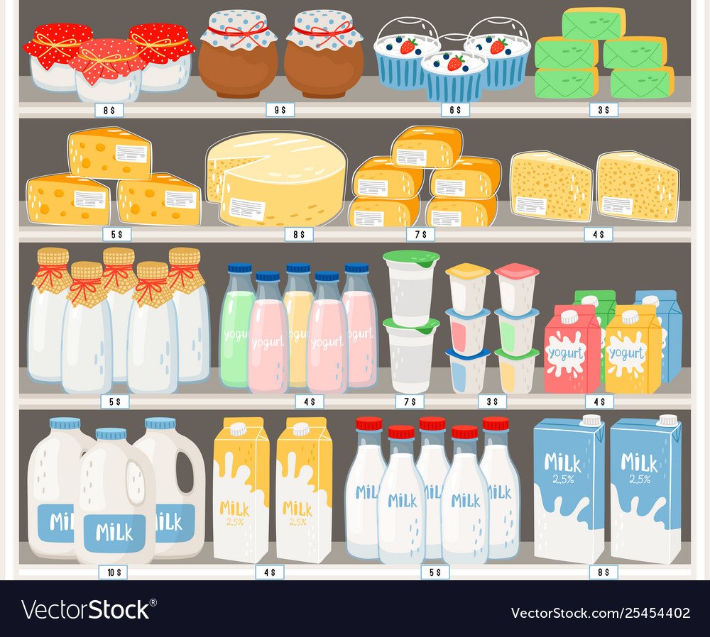 Изображения молочных продуктов для магазина