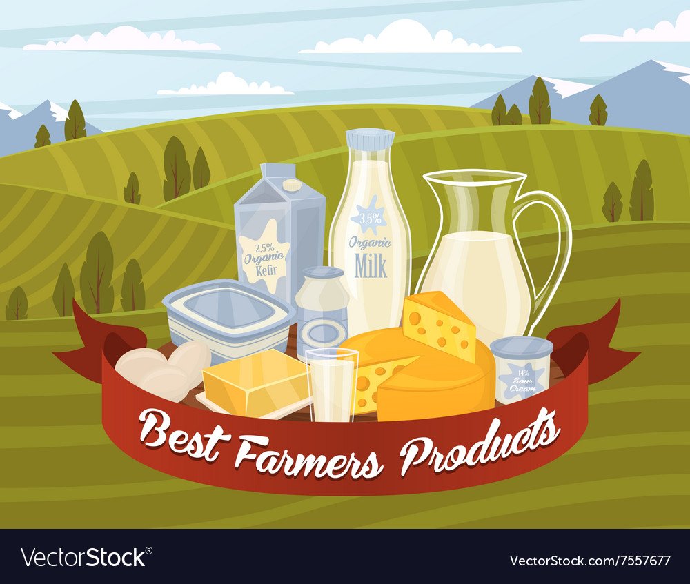 Деревенские продукты вектор