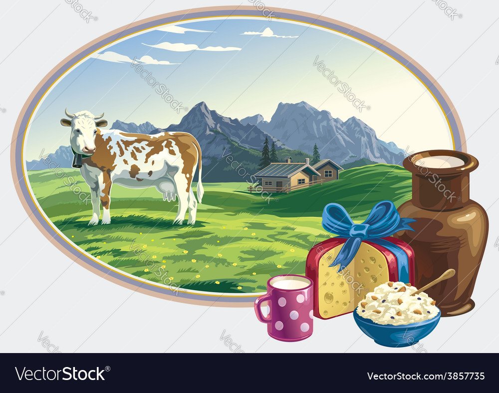 Иллюстрации для молочной продукции