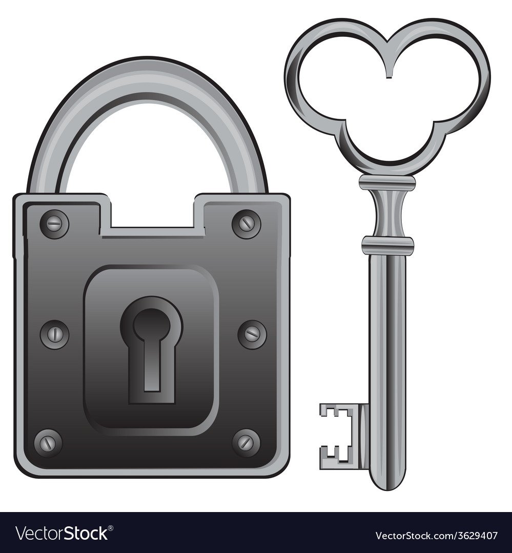 Замок с ключом вектор