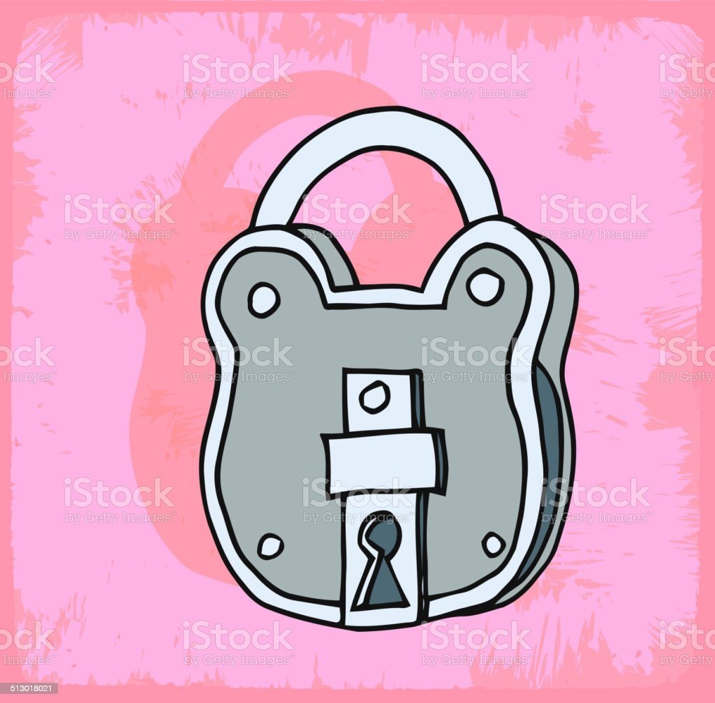 Замок навесной рисование