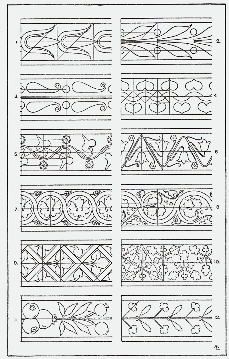 Ленточный орнамент растительный
