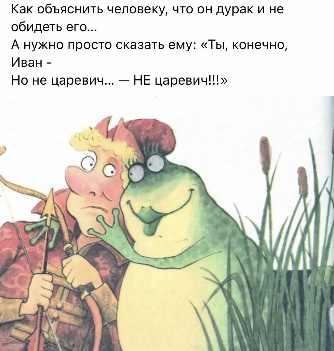Иван Царевич втайне от царевны лягушки ходил по жабам