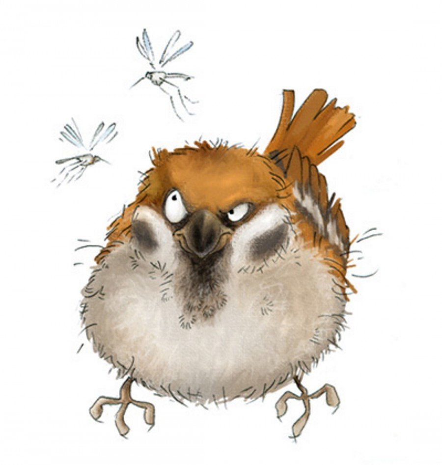 Брошь Воробей