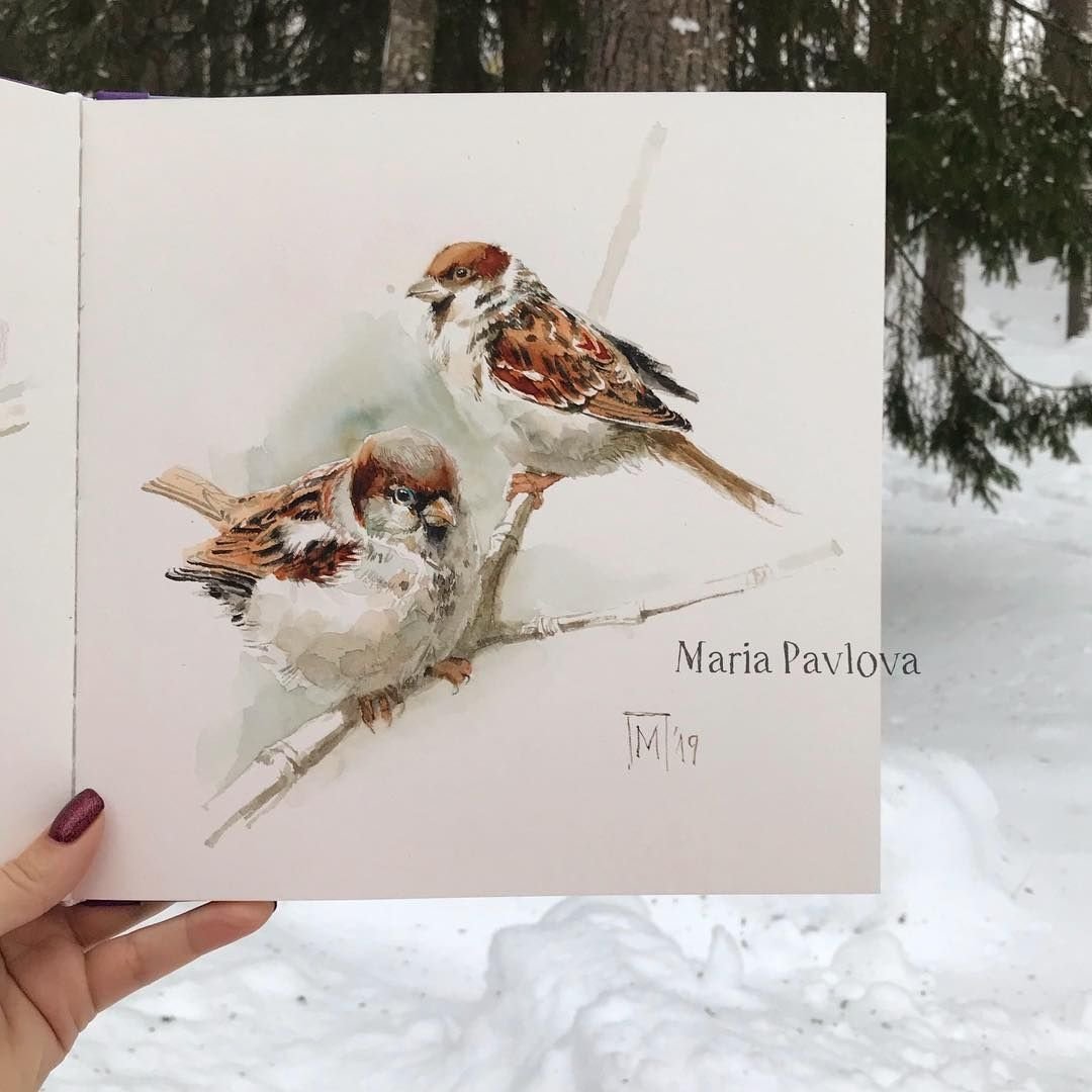 Воробей мультяшный