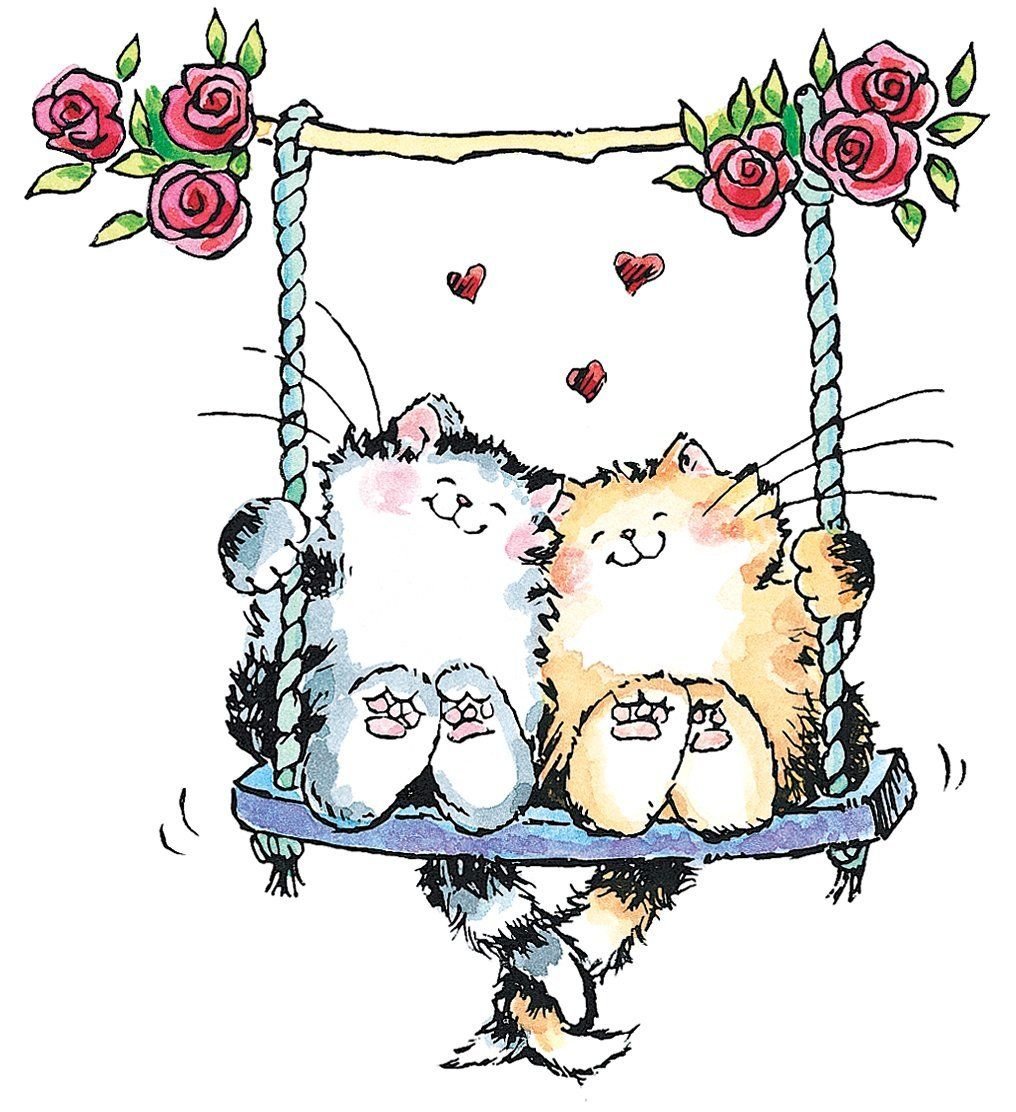 Открытка с ежиками на 14 февраля