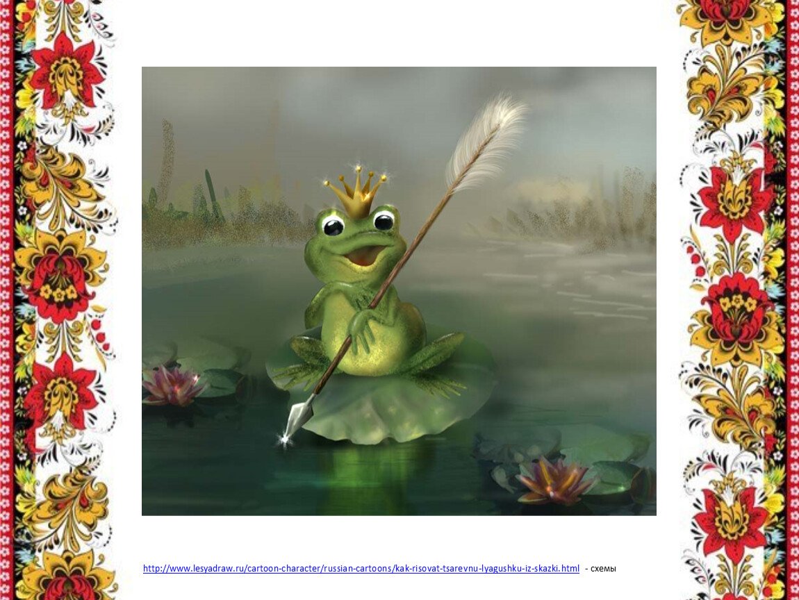 Царевна лягушка на белом фоне