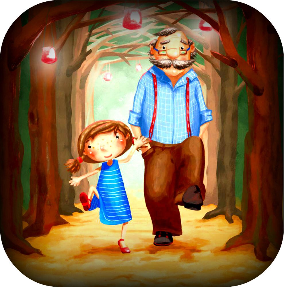 Дедушка и внучка иллюстрации