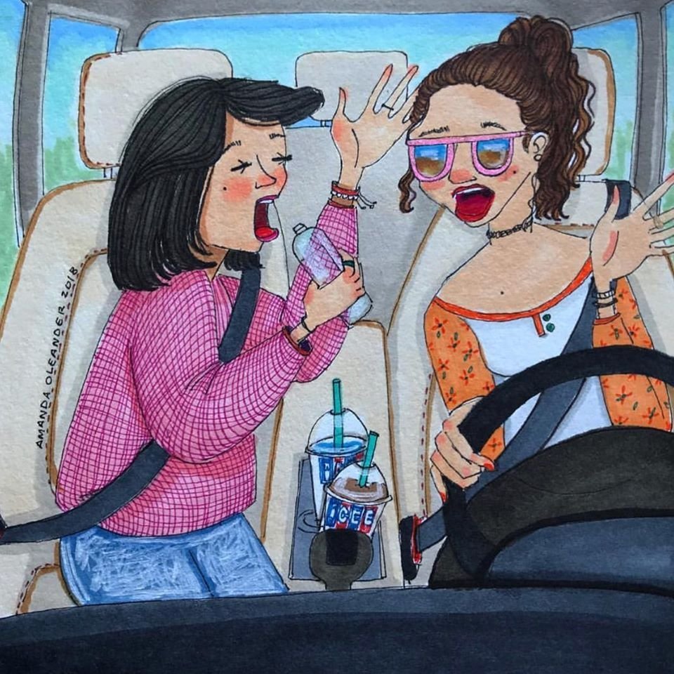 Встреча подруг рисунок