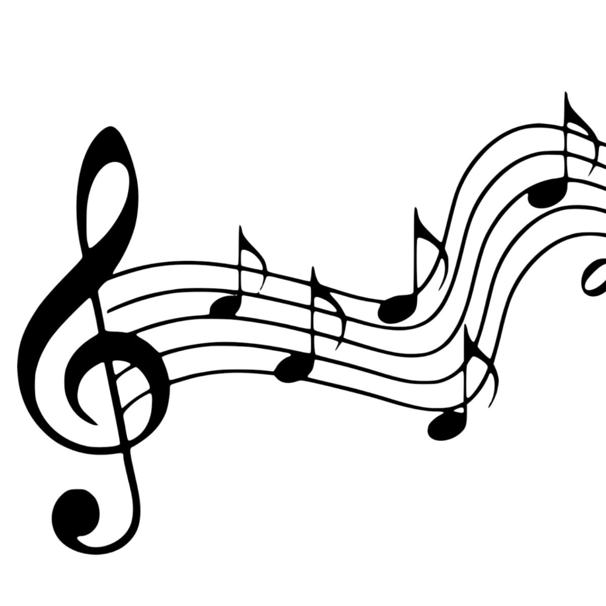 Изображение скрипичного ключа и нотного стана