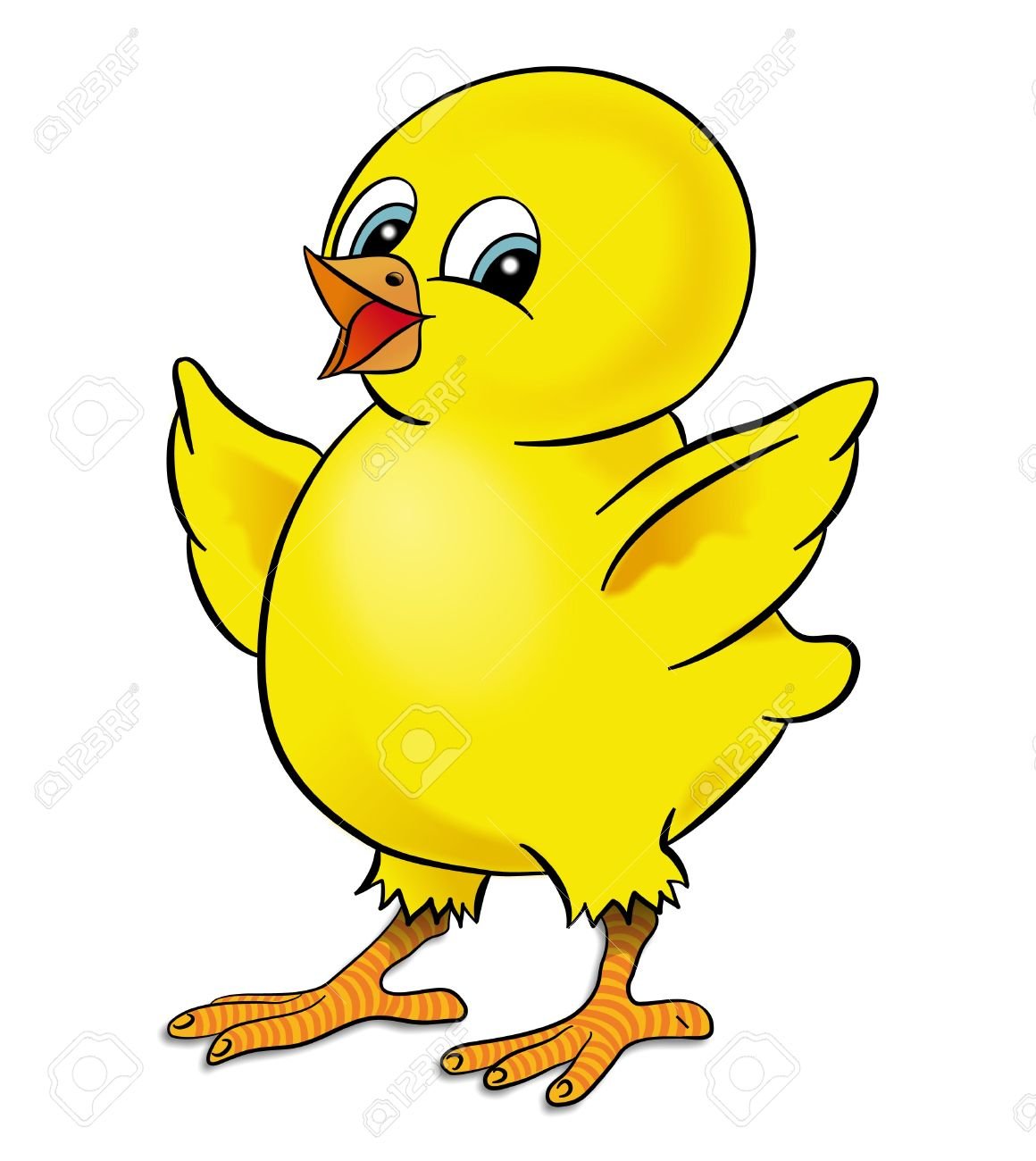 Цыпленок с открытым клювом