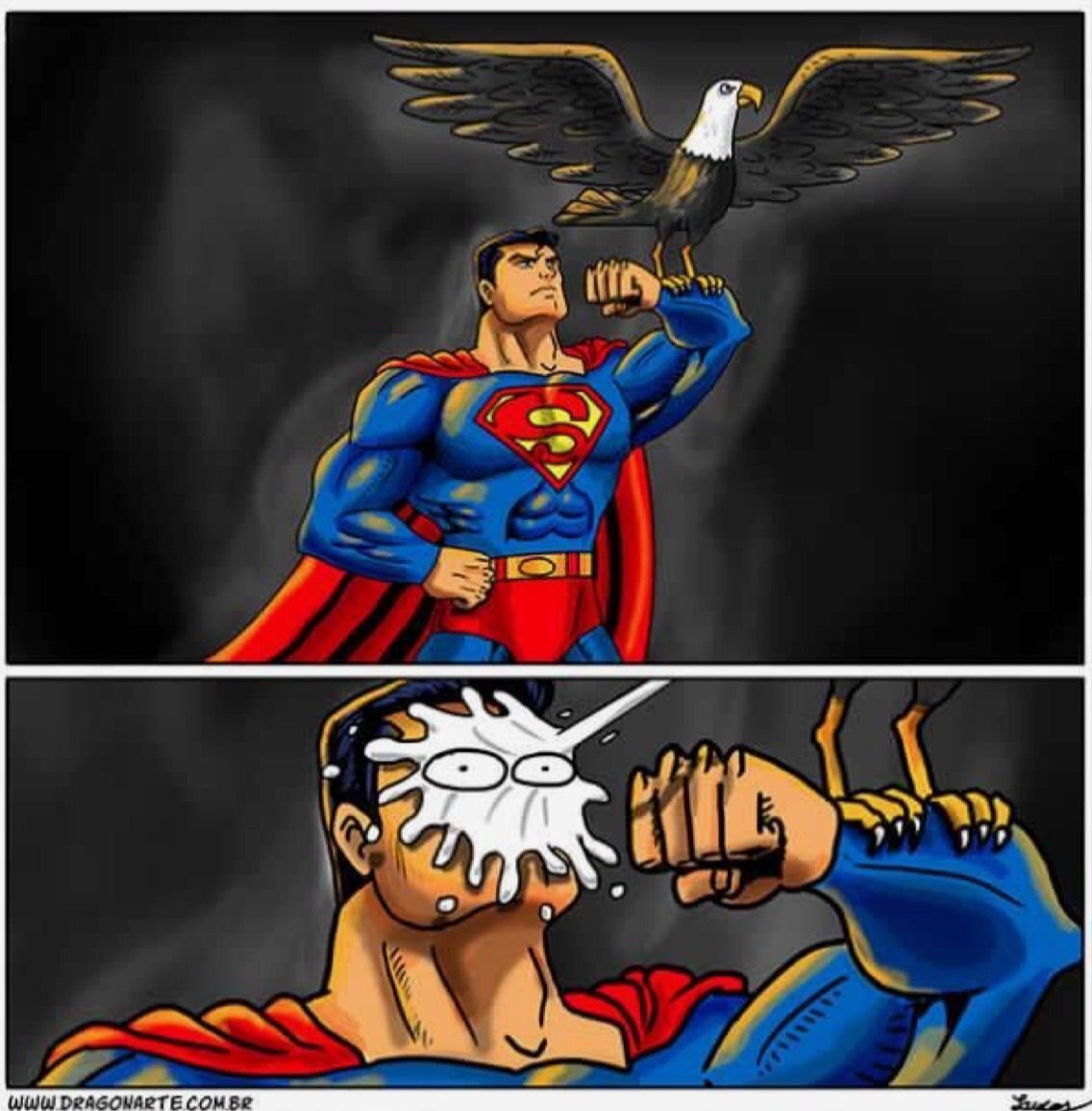 Смешной Супермен летит