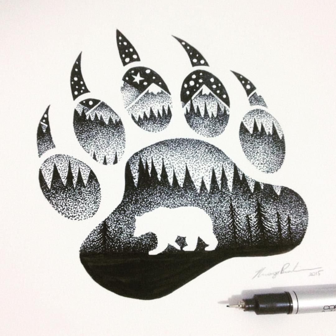 Лапа медведя эскиз