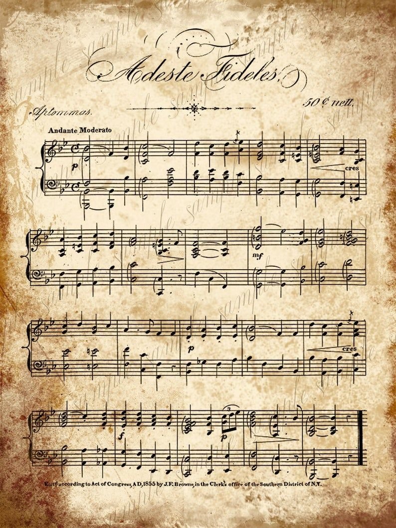 Старинные нотные листы