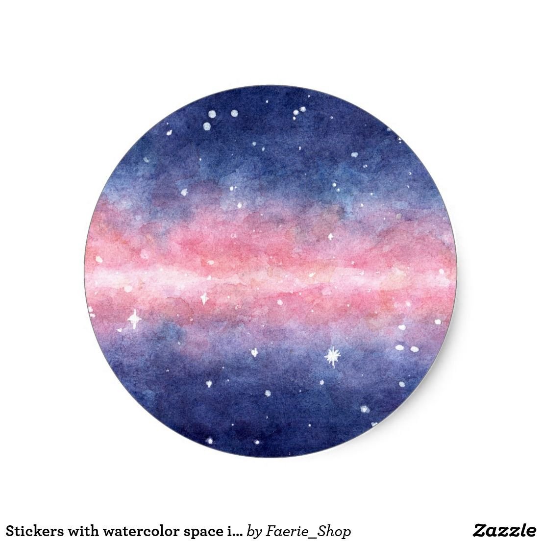 Наклейки акварель космос