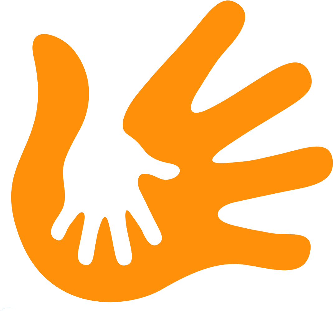 Цветные ладошки на белом фоне