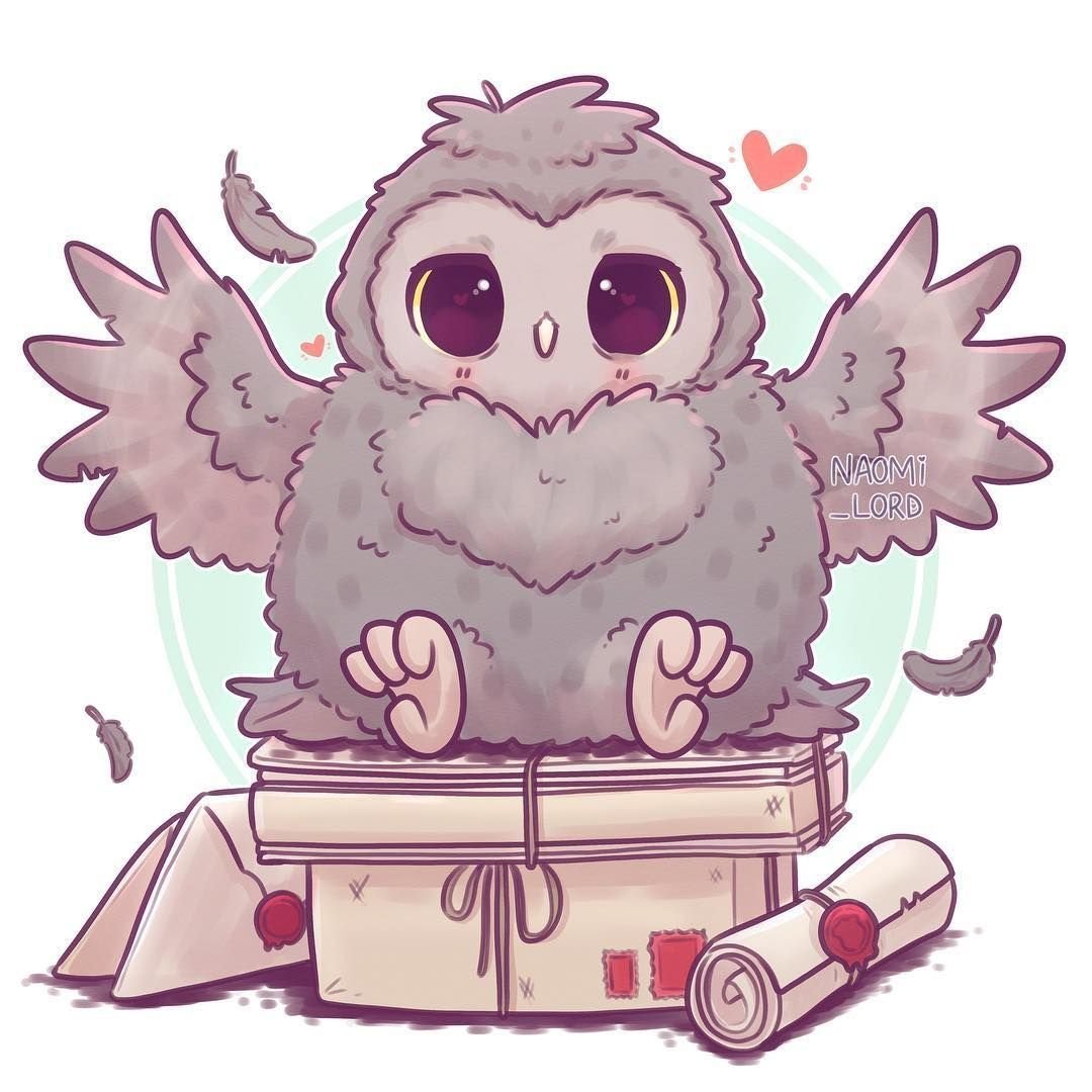 Сова на ветке мультяшная