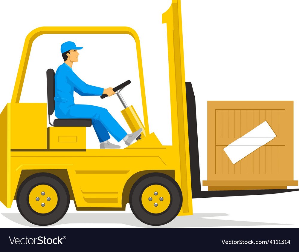 Белые человечки на погрузчике