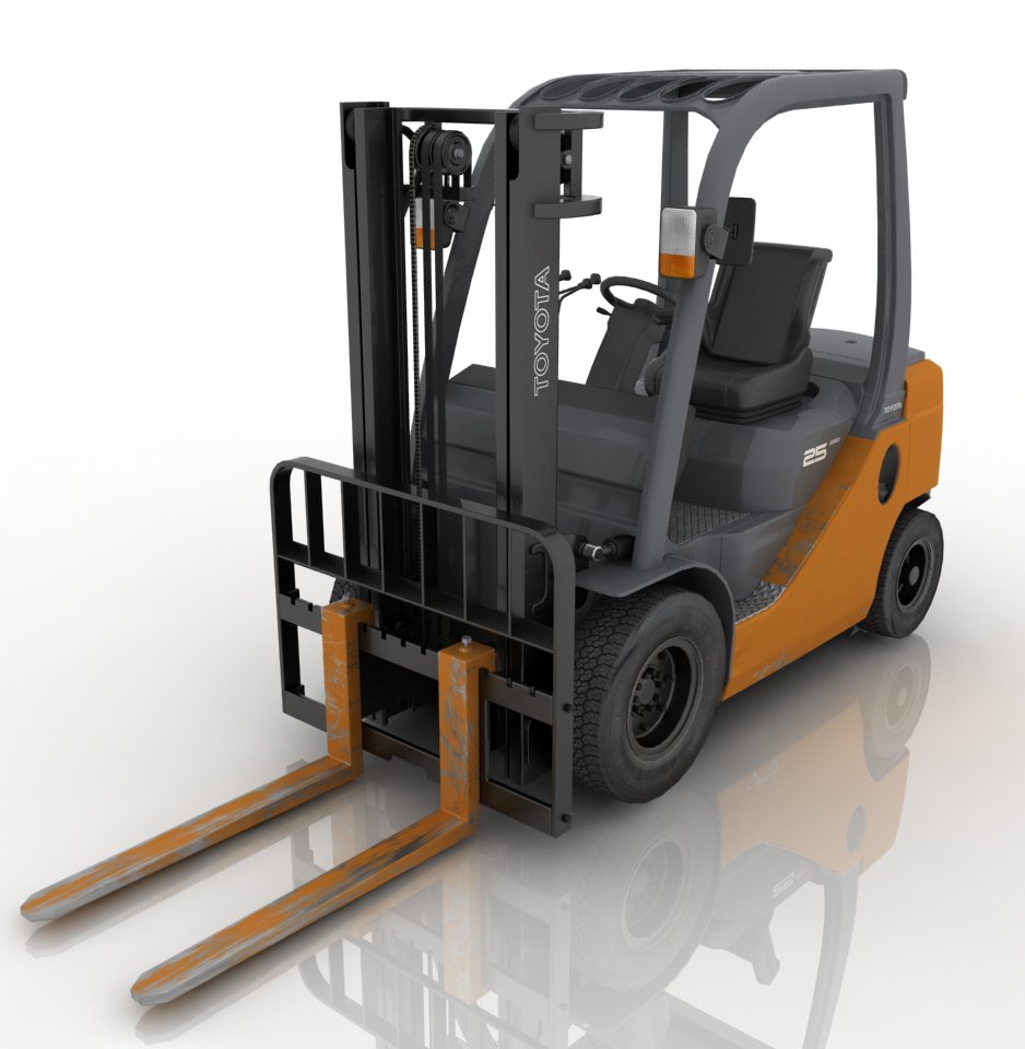 Вилочный погрузчик вид спереди вектор