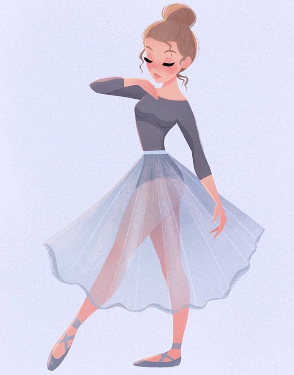 Девочка балерина акварель