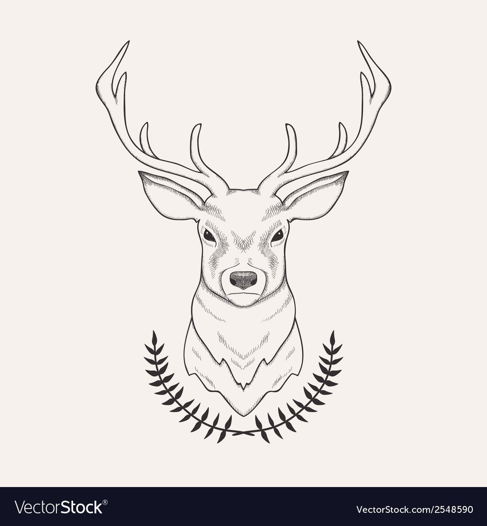 Благородный олень рисунок