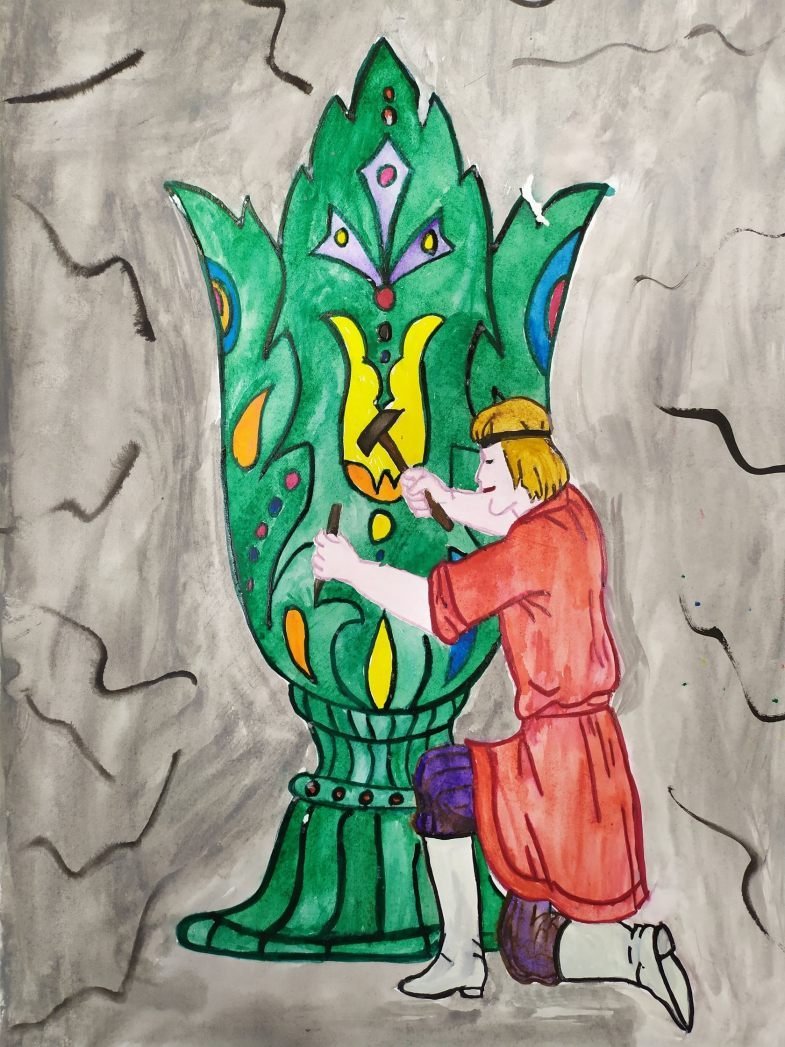 Иллюстрация к сказке медной горы хозяйка ящерки