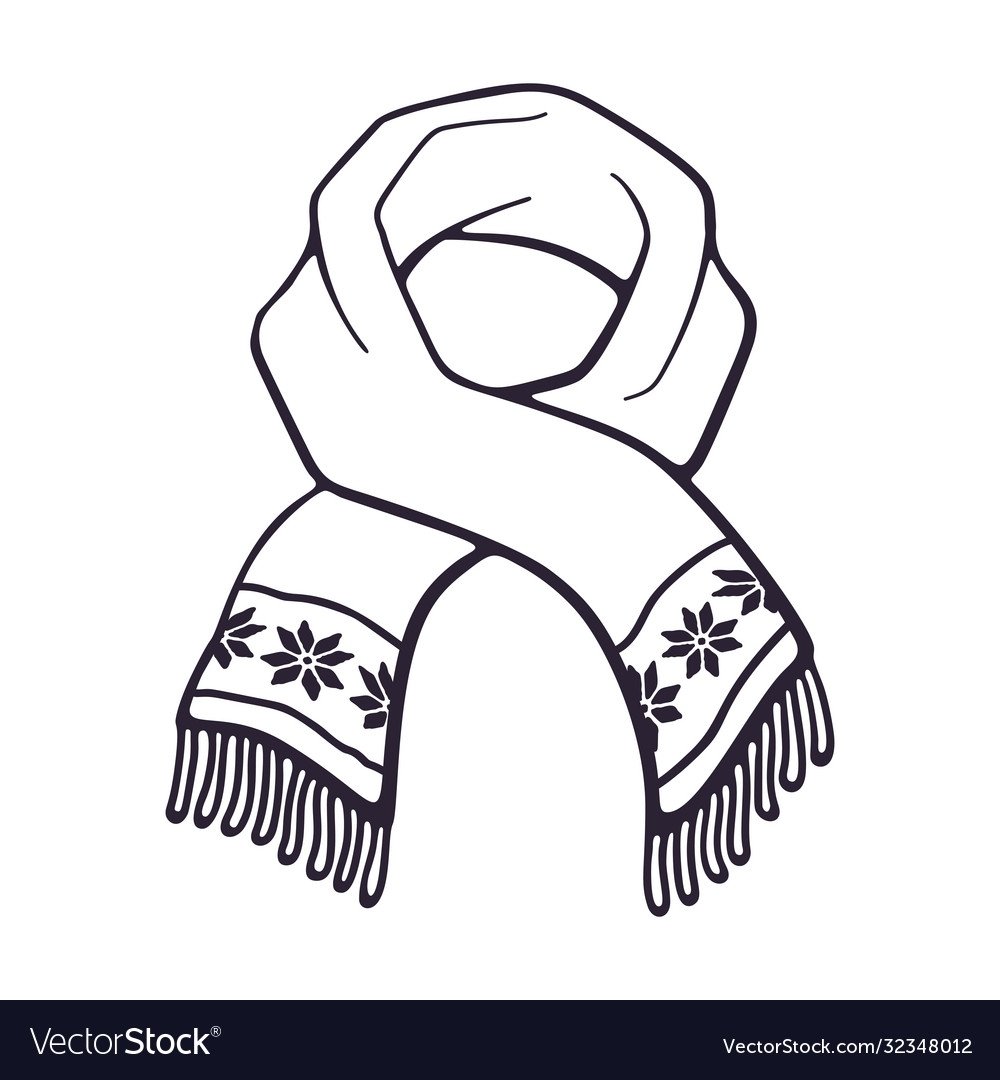 Шарф черно белый рисунок