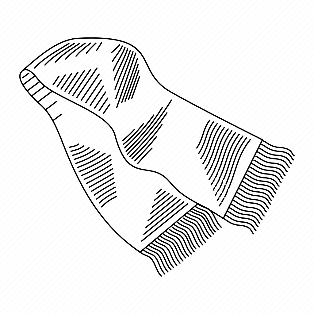 Шарф черно белый